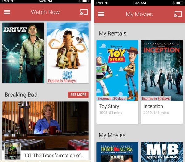 Google Play Movies &  TV app now available for iOS