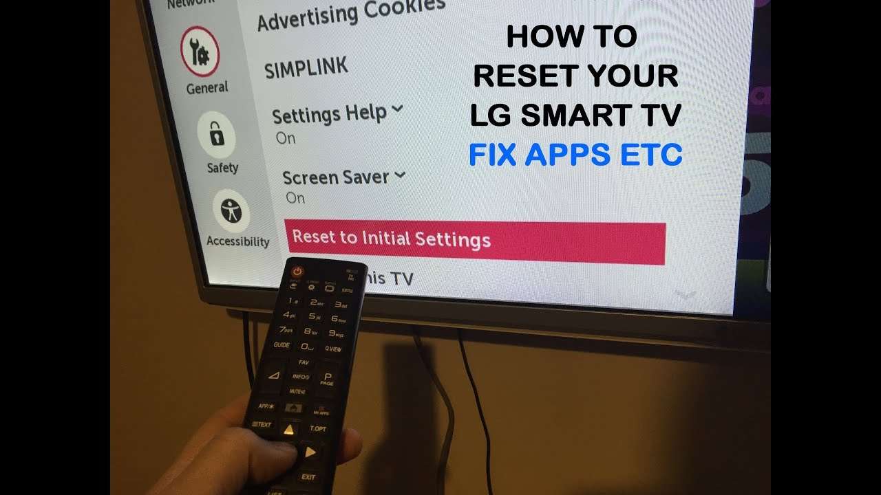 How to reset your LG Smart tv to factory intial default settings to fix ...