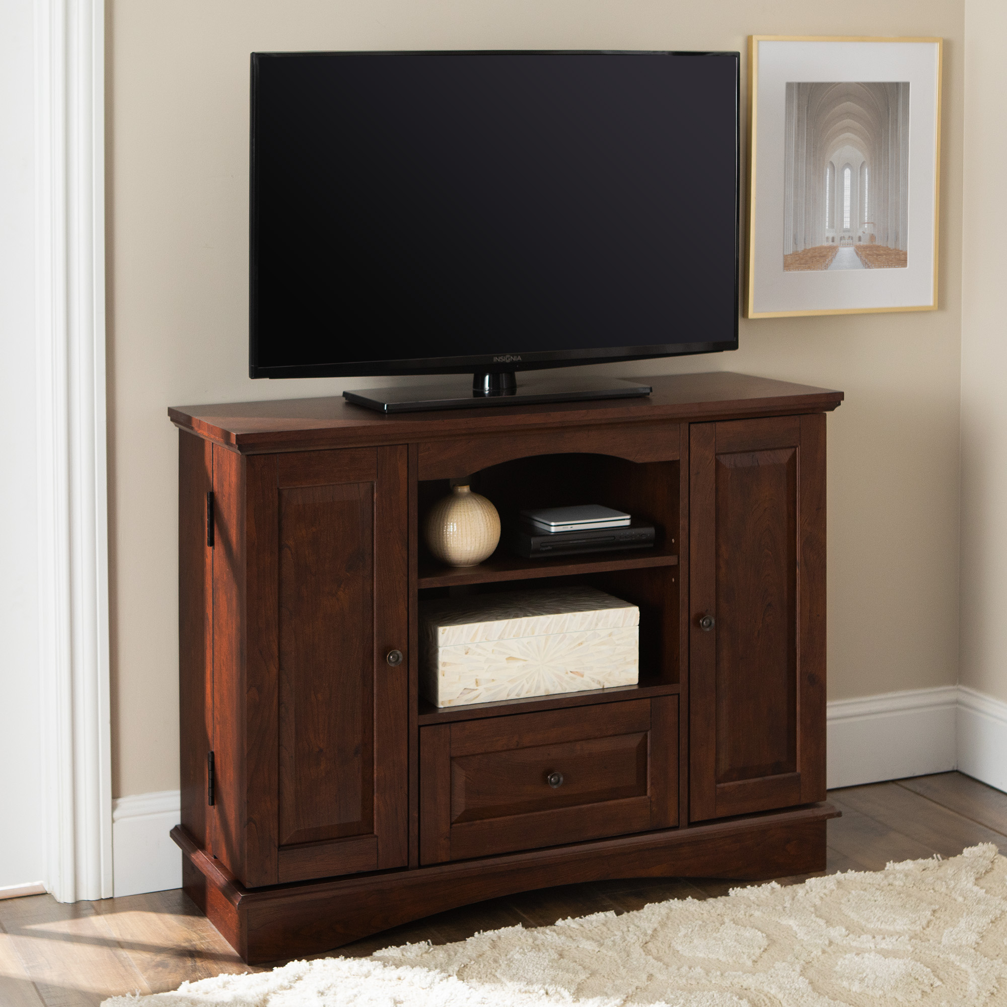 Walker Edison Traditional Tall TV Stand for TVs up to 48" 