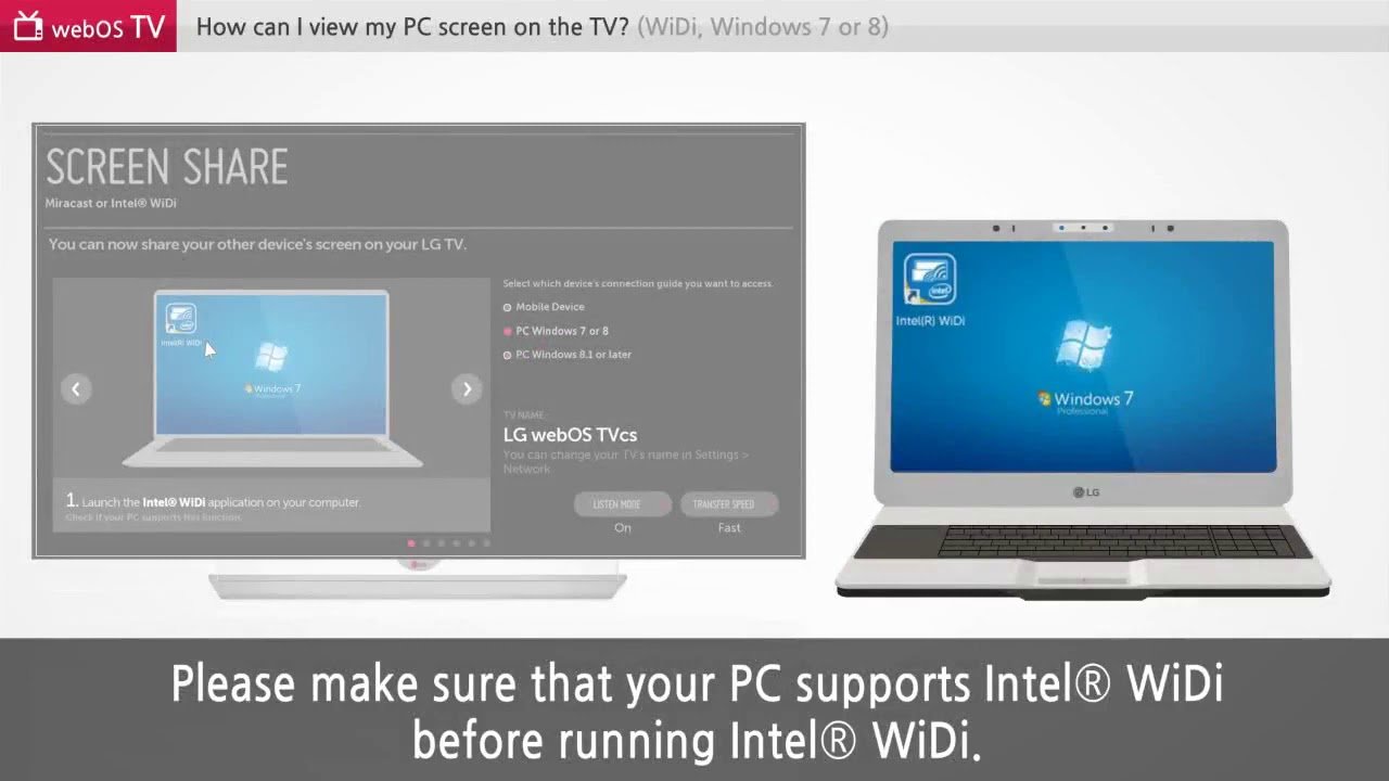 WebOS TV Laptop Screen Share on LG Smart TV HD